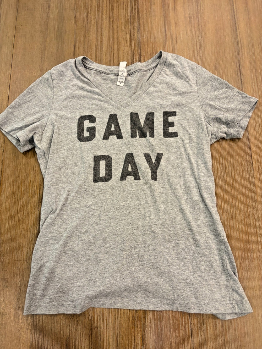 Bella Canvas "Game Day" Graphic T-Shirt Heather Gray Women's Size Small